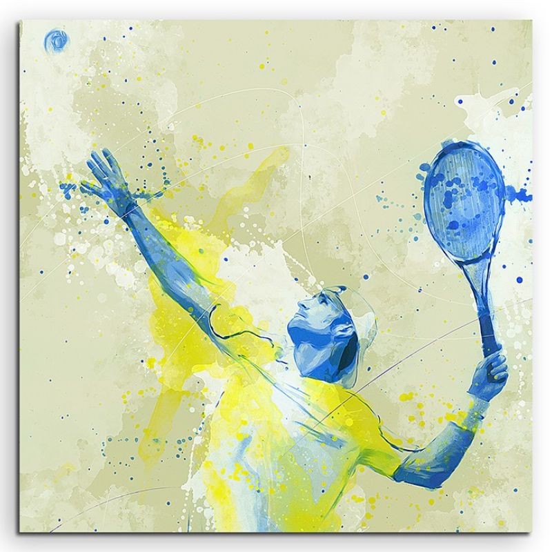 Tennis I 60x60cm SPORTBILDER Paul Sinus Art Splash Art Wandbild Aquarell Art