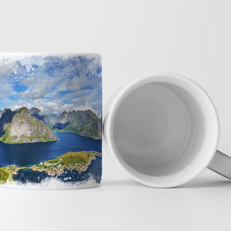 Tasse Geschenk Landschaftsfotografie – Idyllische Lofoten Insel Norwegen