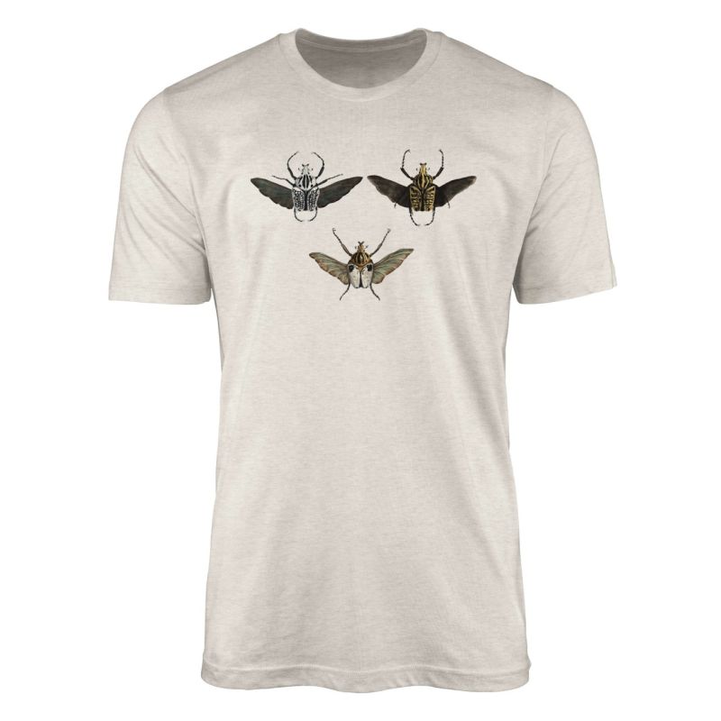 Herren Shirt 100% Bio-Baumwolle T-Shirt  Aquarell Motiv Käfer Insekten Farbe Nachhaltig Organic Ökom