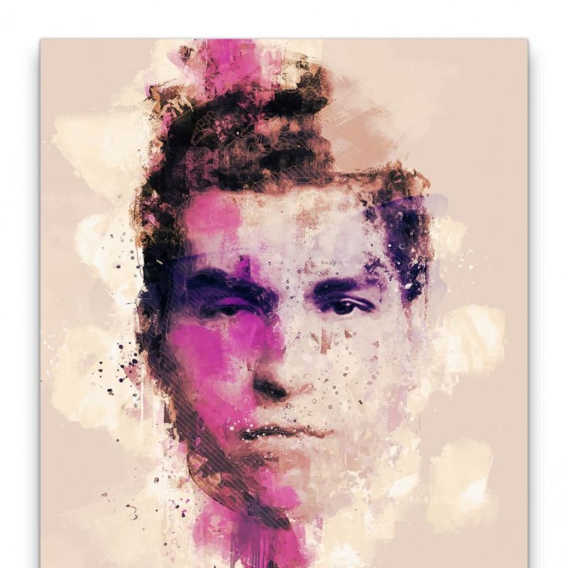 Lucky Luciano Porträt Abstrakt Kunst Mafiaboss Gangster 60x90cm Leinwandbild