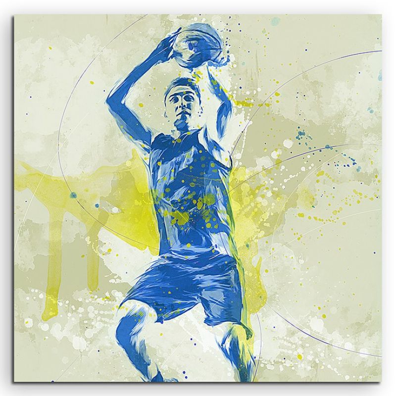 Basketball V 60x60cm SPORTBILDER Paul Sinus Art Splash Art Wandbild Aquarell Art