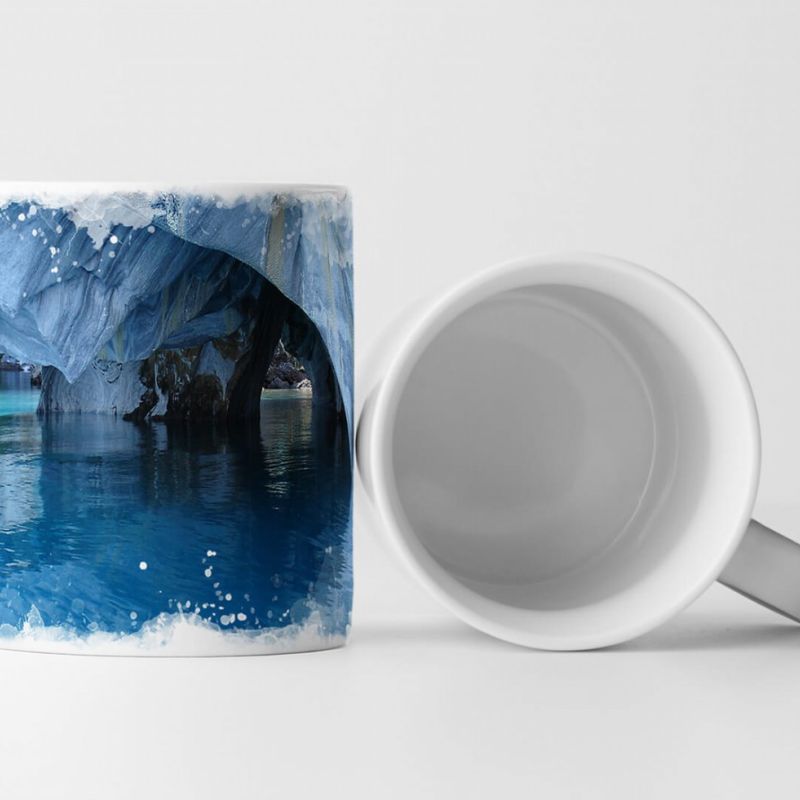 Tasse Geschenk Landschaftsfotografie – Einzigartige blaue Marmorhöhle Pantagonien Chile