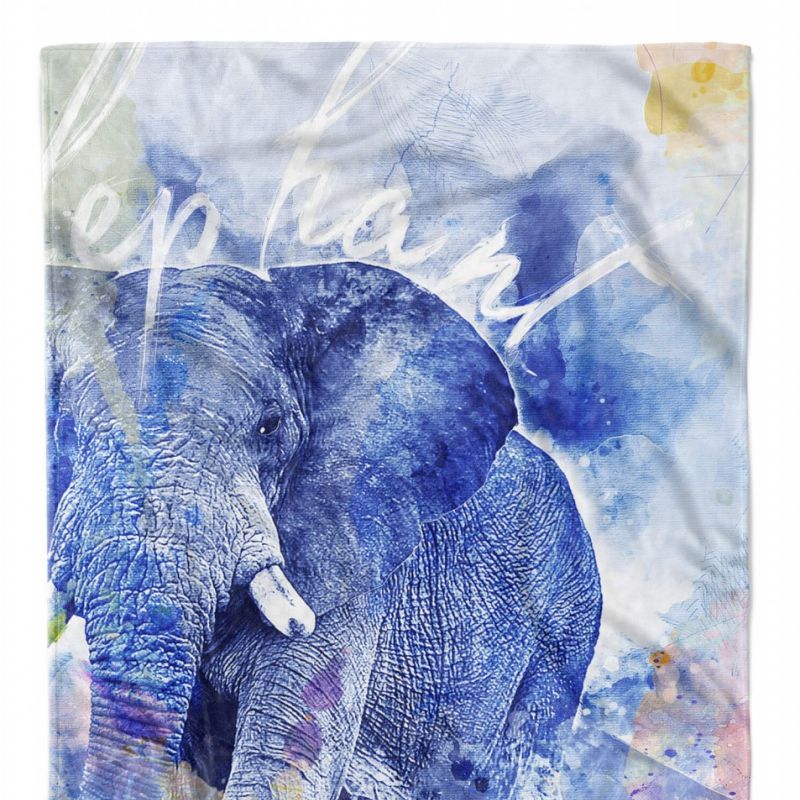 Handtuch Strandhandtuch Saunatuch Kuscheldecke SplashArt Tier Serie Kunstvoll Elephant Wi