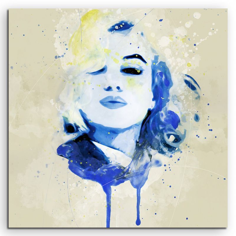 Marilyn Monroe IV Aqua 60x60cm Wandbild Aquarell Art