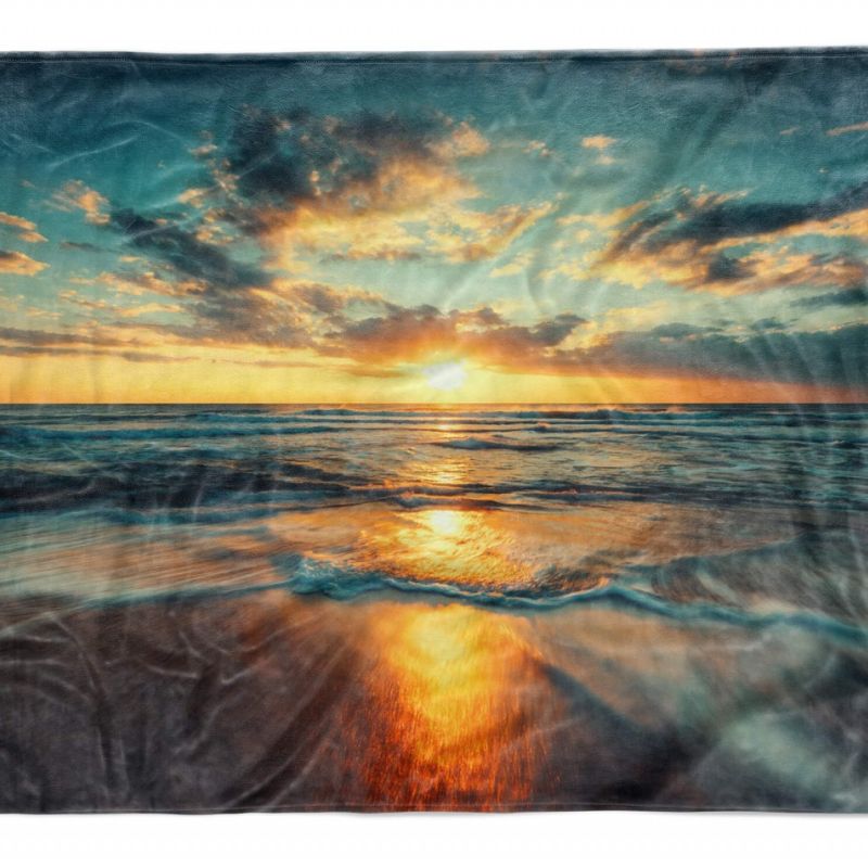 Handtuch Strandhandtuch Saunatuch Kuscheldecke  mit Fotomotiv Horizont Kunstvoll