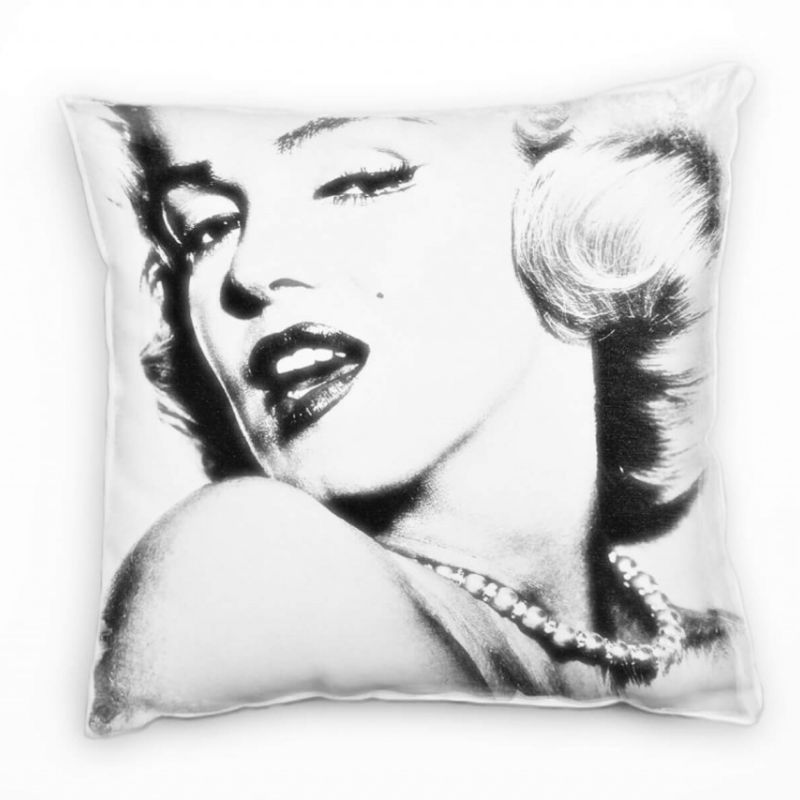 Vintage, Marilyn Monroe, grau Deko Kissen 40x40cm für Couch Sofa Lounge Zierkissen