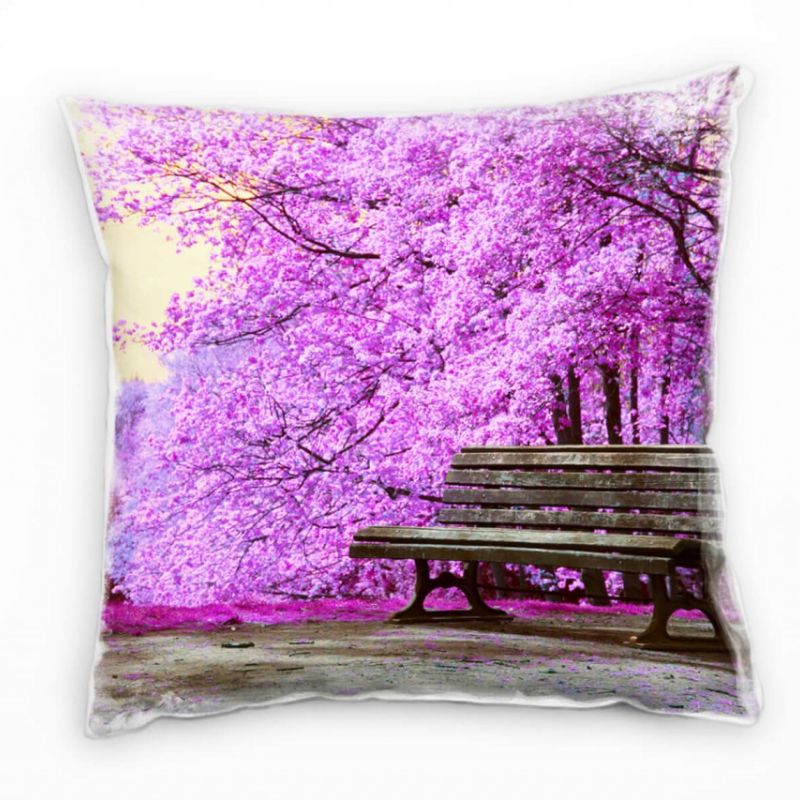 künstlerischer Fotografie, rosa, gelb, Kirschblüten Deko Kissen 40x40cm für Couch Sofa Lounge Zierki