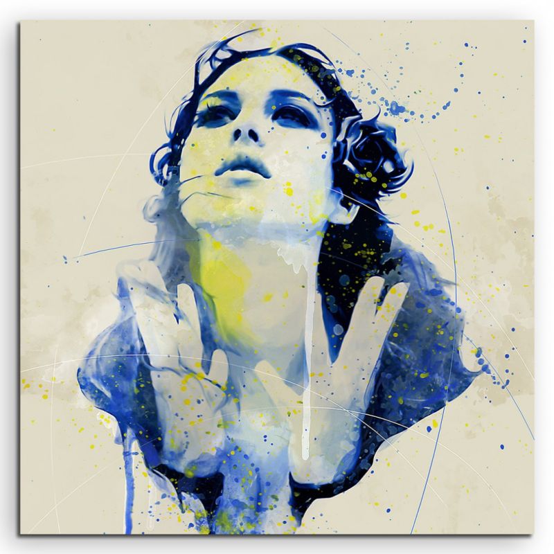 Monica Bellucci VII Aqua 60x60cm Wandbild Aquarell Art