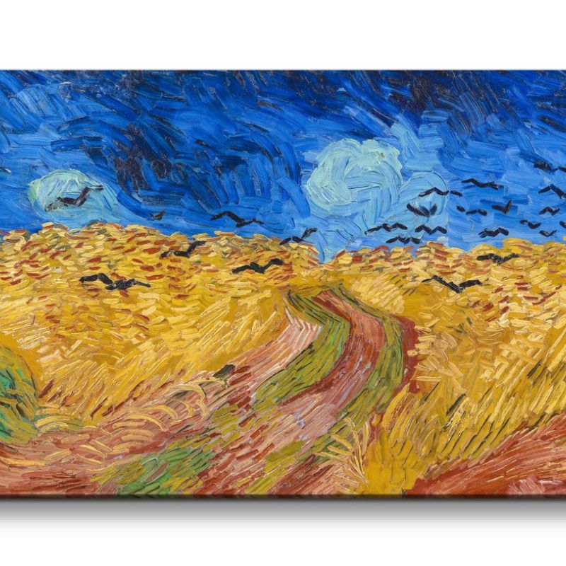 Remaster 120x60cm Krähen über Weizenfeld Vincent Van Gogh berühmtes Wandbild modernes Format