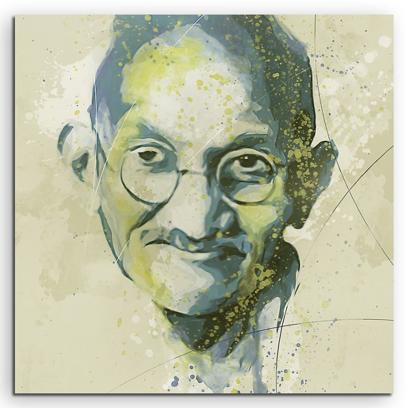 Gandhi Aqua 60x60cm Aqua Art Wandbild