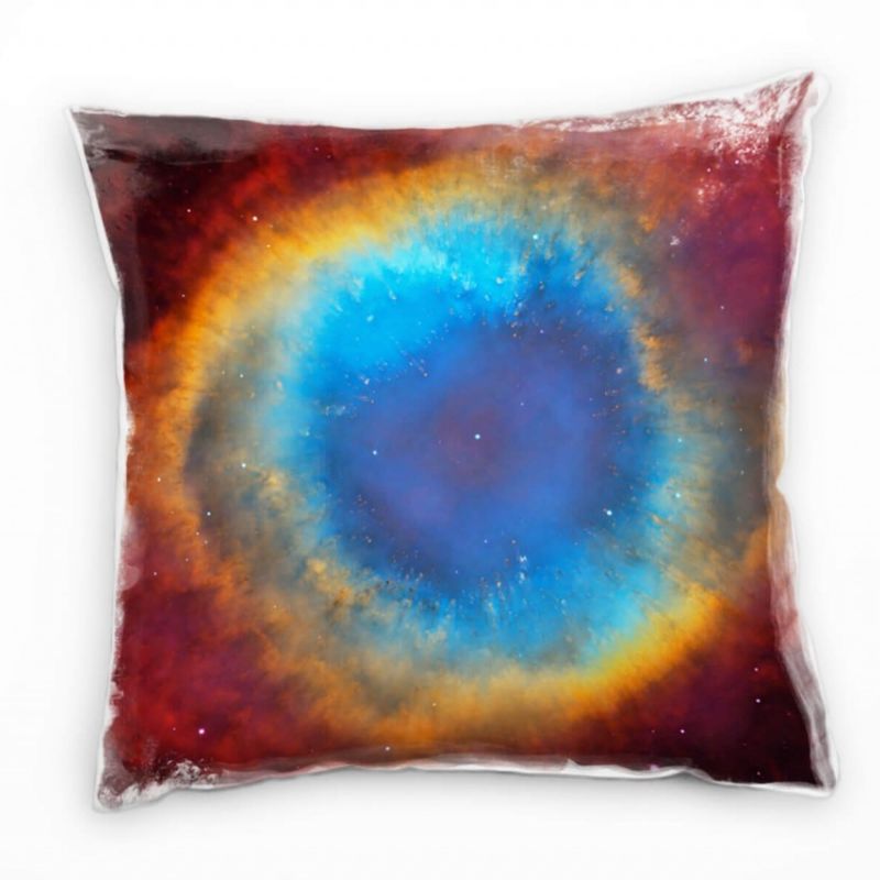 Natur, Abstrakt, Universum, blau, orange, rot Deko Kissen 40x40cm für Couch Sofa Lounge Zierkissen