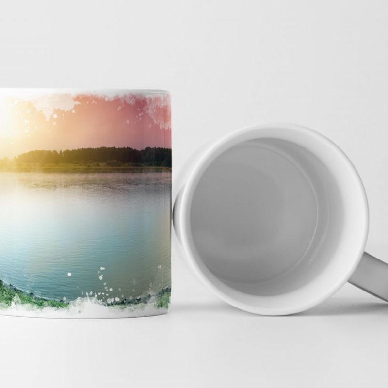 Tasse Geschenk Landschaftsfotografie – Sonnenaufgang im Nebel