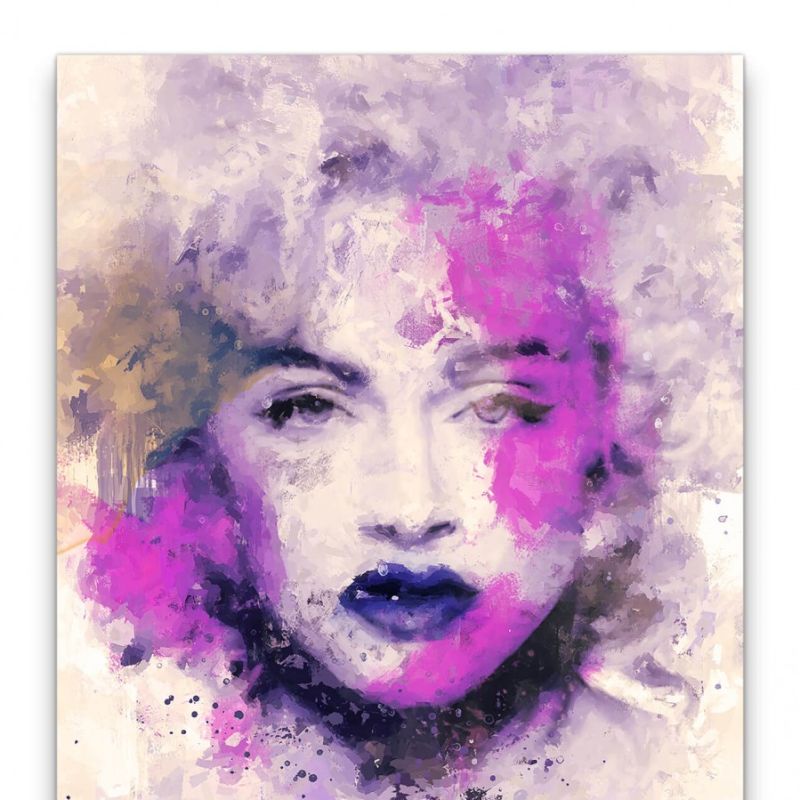 Madonna Porträt Abstrakt Kunst Popikone Sängerin Farbenfroh 60x90cm Leinwandbild