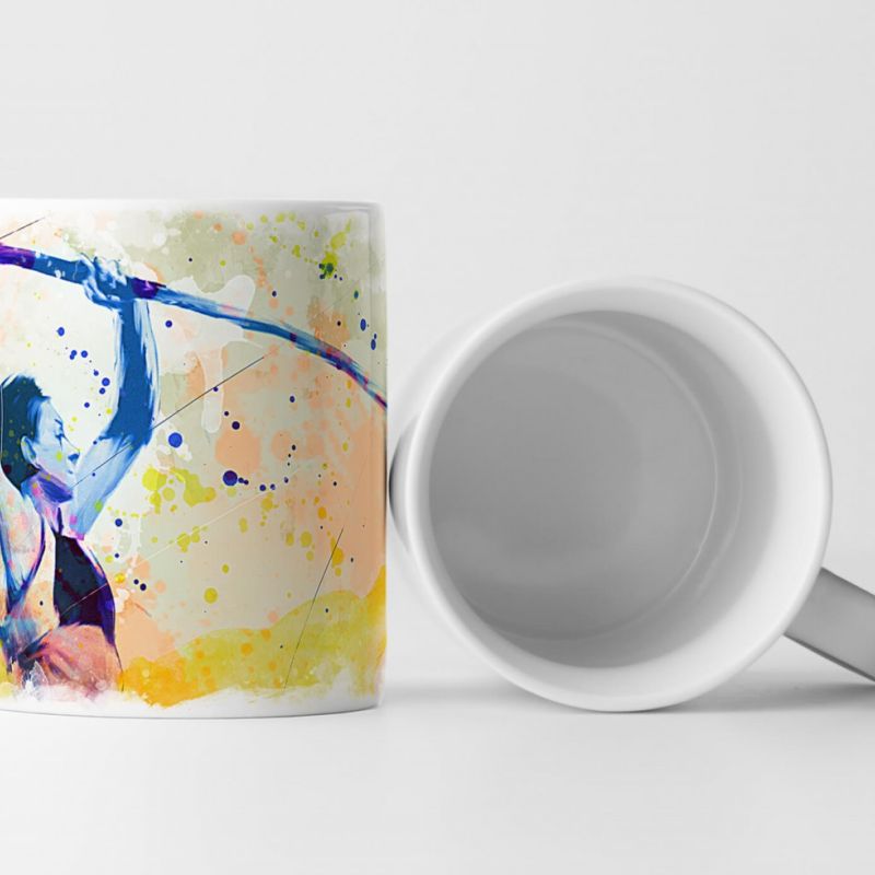 Stabhochsprung Tasse als Geschenk,  Design Sinus Art