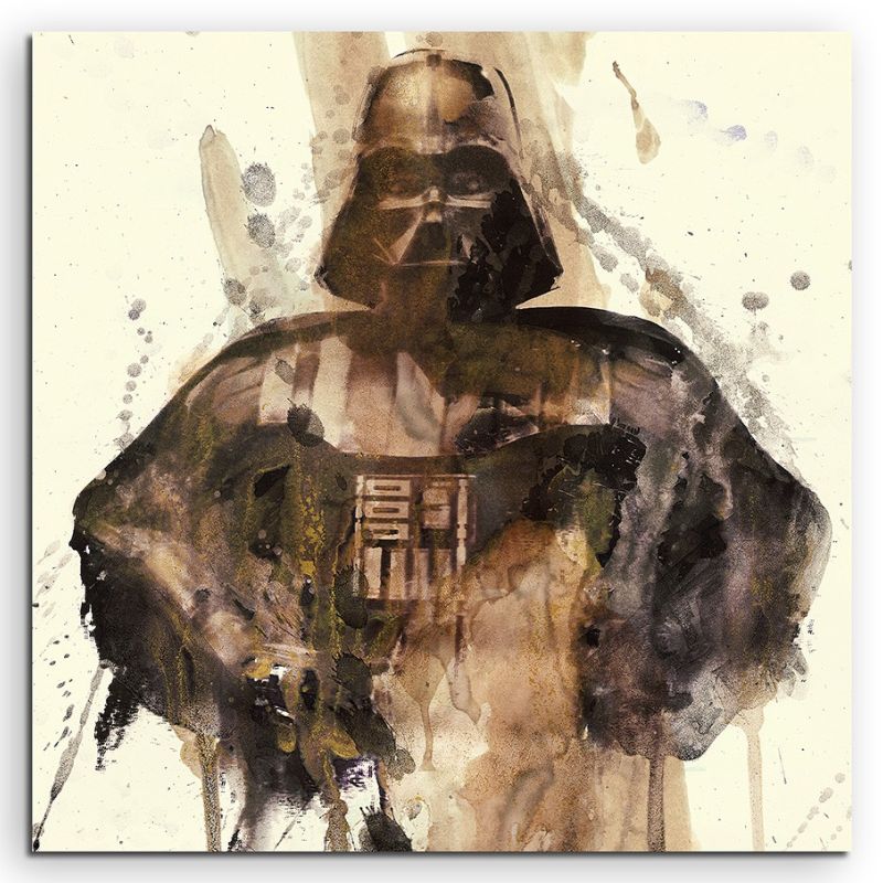 Darth Vader 60x60cm  Aquarell Art Leinwandbild