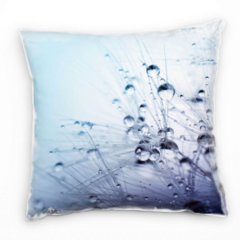 Macro, blau, lila, Wasserblasen, abstrakt Deko Kissen 40x40cm für Couch Sofa Lounge Zierkissen