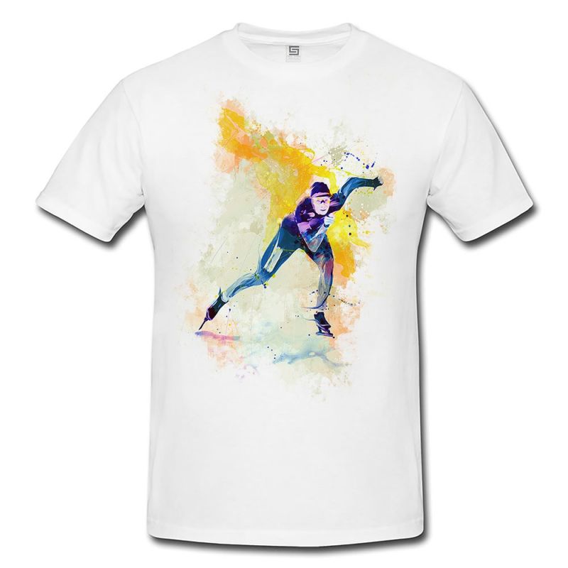 Eisschnelllauf  Herren und Damen T-Shirt Sport Motiv aus Paul Sinus Aquarell