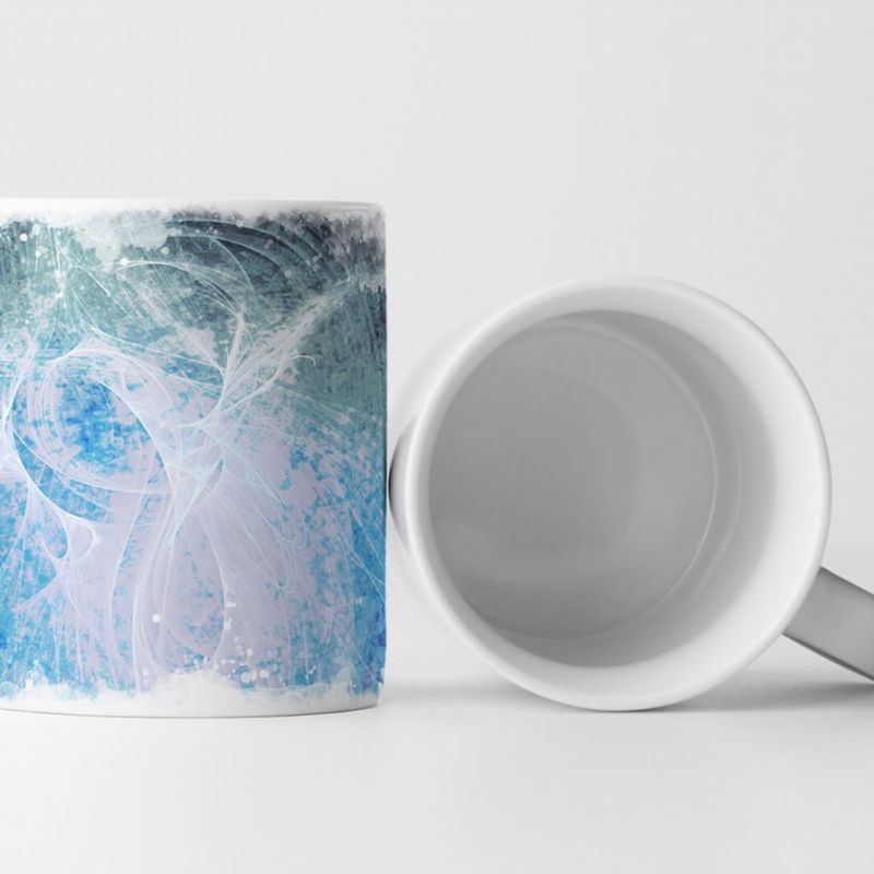 Tasse Geschenk blau, Kreise, Struktur