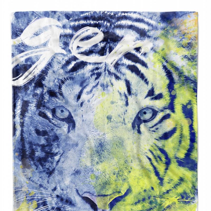 Handtuch Strandhandtuch Saunatuch Kuscheldecke SplashArt Tier Serie Kunstvoll Tiger Wild