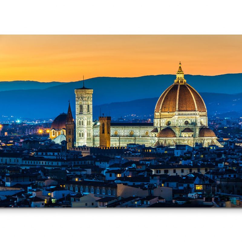 120x80cm Wandbild Italien Florenz Dom Stadt Sonnenuntergang