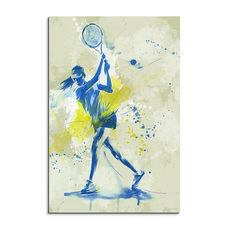 Tennis III 90x60cm SPORTBILDER Paul Sinus Art Splash Art Wandbild Aquarell Art