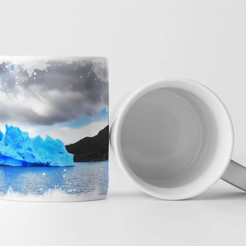 Tasse Geschenk Landschaftsfotografie – Blauer Eisberg im Meer Chile