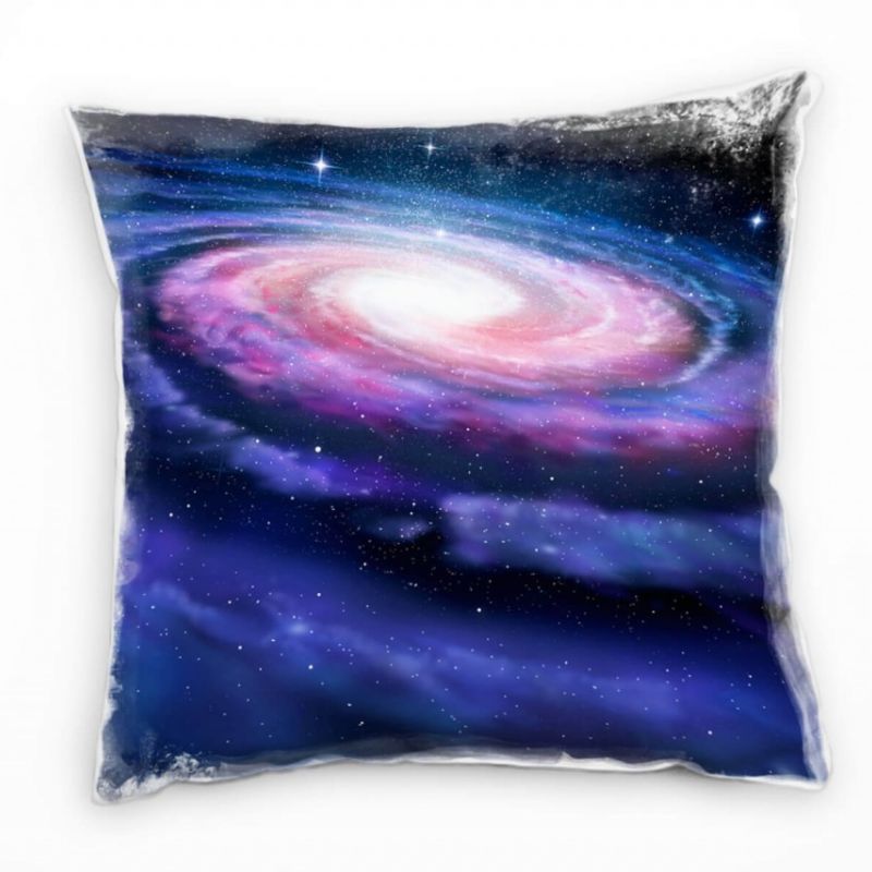 Abstrakt, Natur, Universum, Spirale, blau, lila Deko Kissen 40x40cm für Couch Sofa Lounge Zierkissen