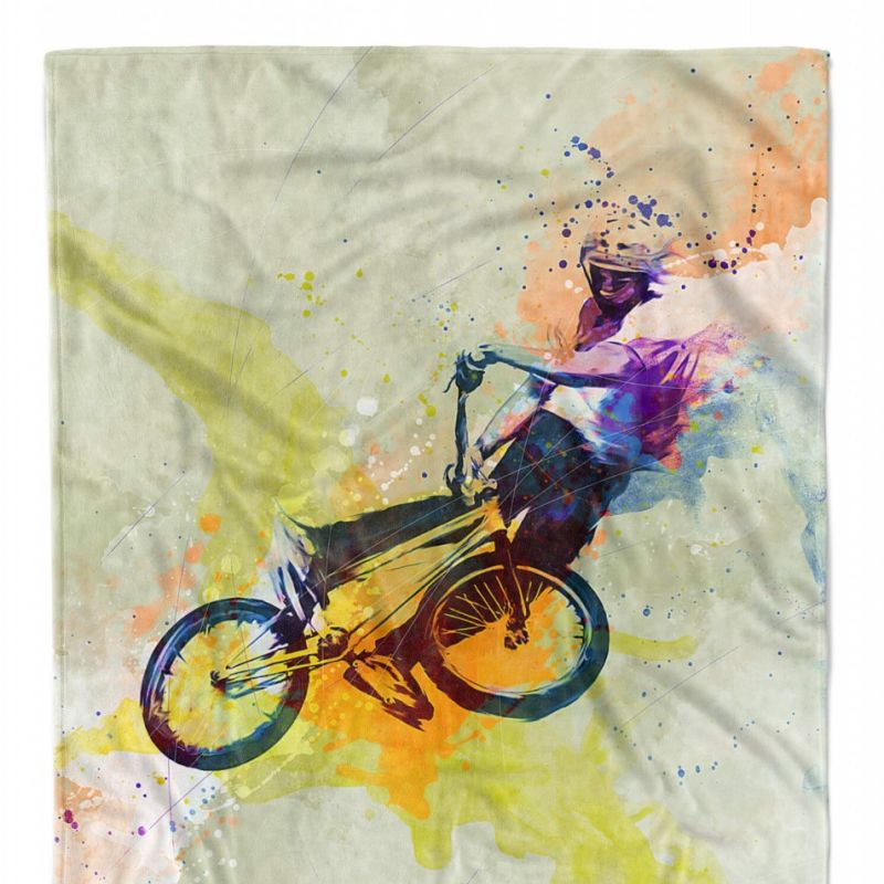 SplashArt Sport Handtuch Strandhandtuch Saunatuch Kuscheldecke Kunstvoll BMX II Sporthand