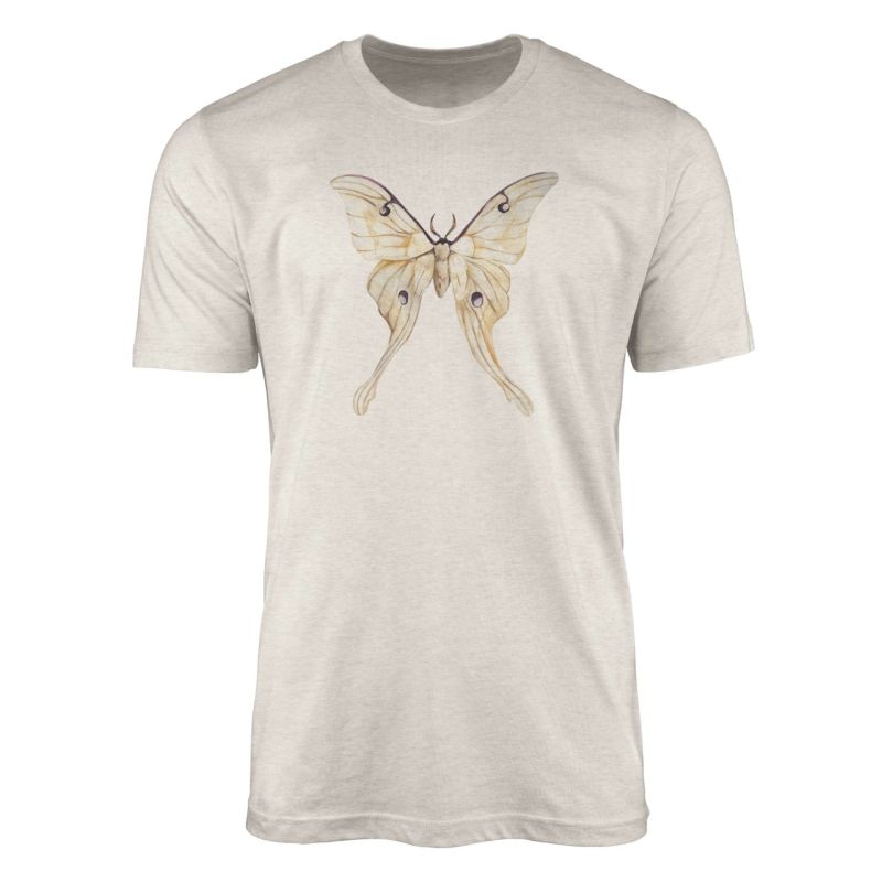 Herren Shirt 100% Bio-Baumwolle T-Shirt  Aquarell Motiv Schmetterling Farbe Nachhaltig Organic Ökomo