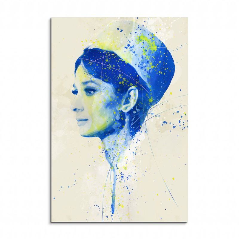 Audrey Hepburn III Aqua 90x60cm Wandbild Aquarell Art