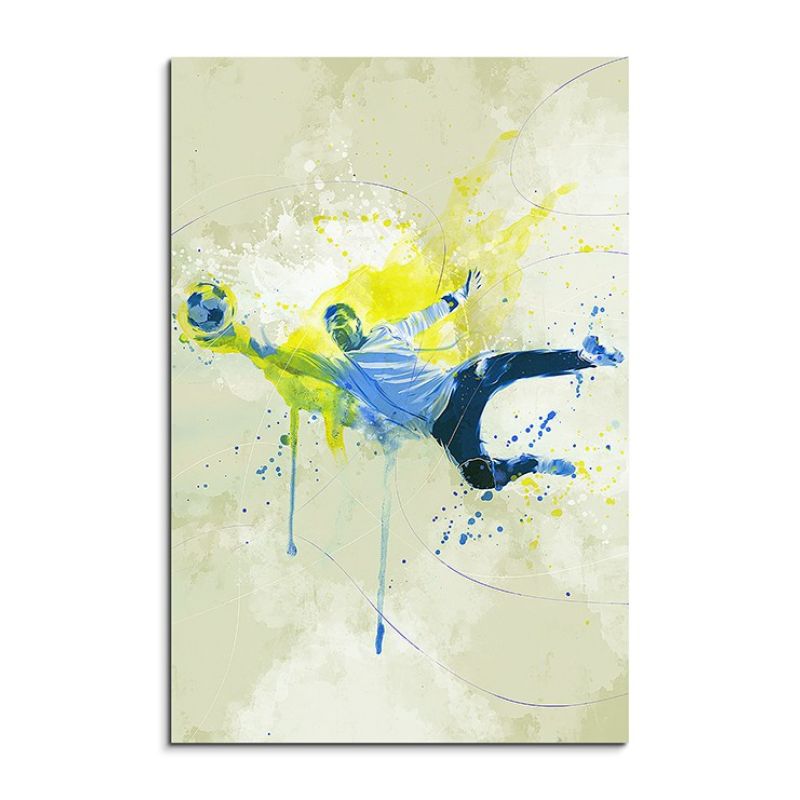 Fussball Torwart 90x60cm SPORTBILDER Paul Sinus Art Splash Art Wandbild Aquarell Art