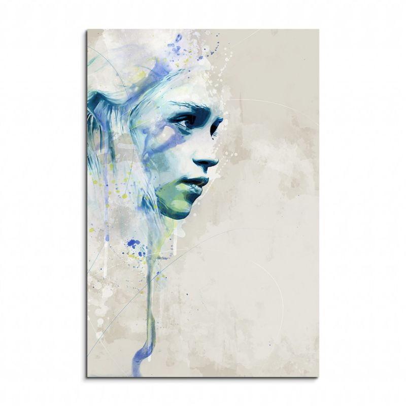 Game of-Thrones Khaleesi Aqua 90x60cm Wandbild Aquarell Art