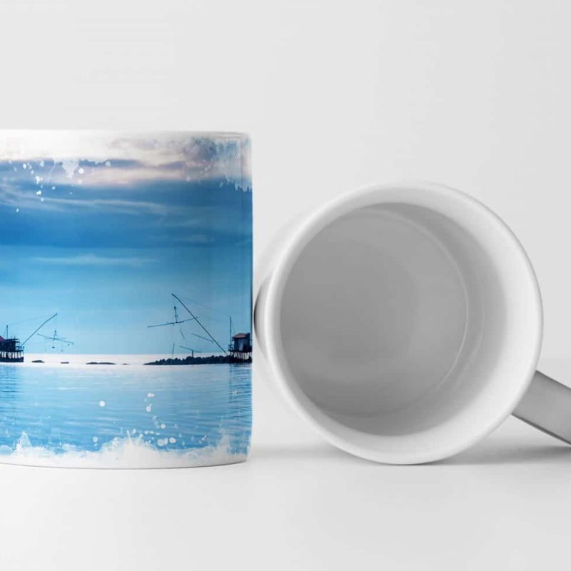 Tasse Geschenk Landschaftsfotografie – Stelzenhäuser der Fischer in Marina di Pisa Italien