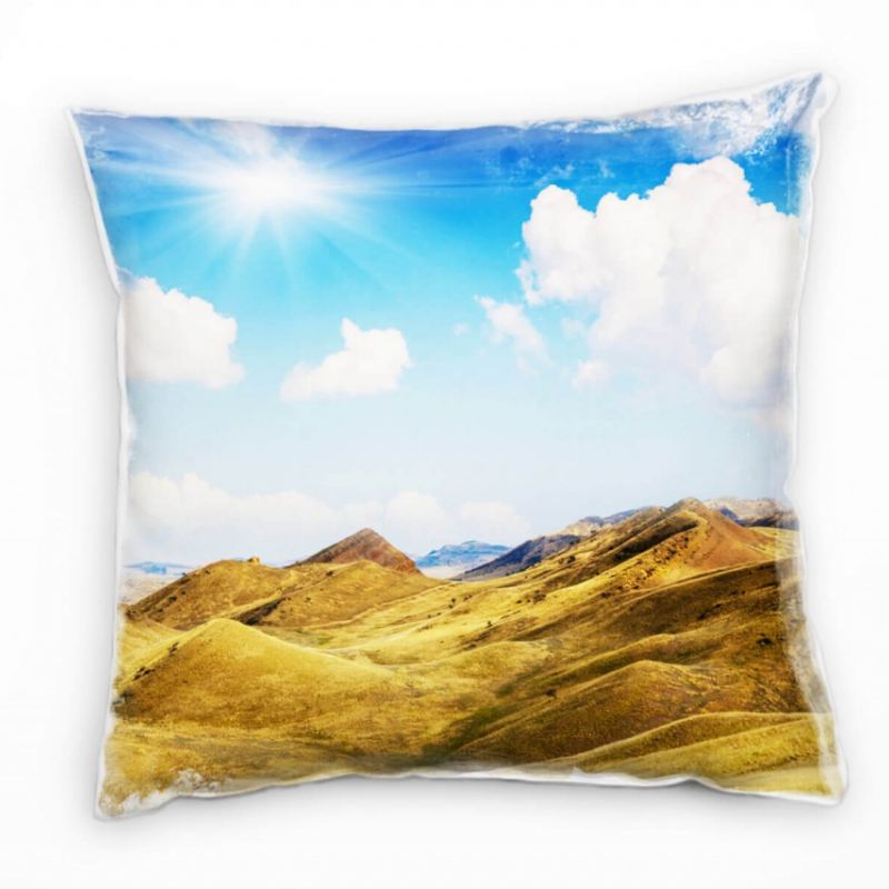 Landschaften, Berge, Wolken, Sonnenstrahlen Deko Kissen 40x40cm für Couch Sofa Lounge Zierkissen