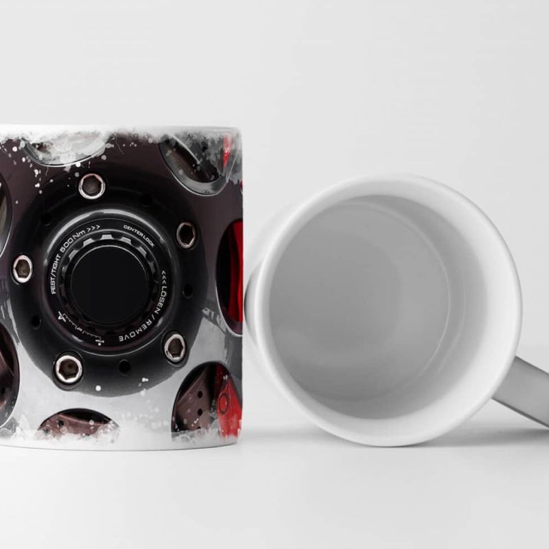 Tasse Geschenk Künstlerische Fotografie – Felgen eines Sportwagens