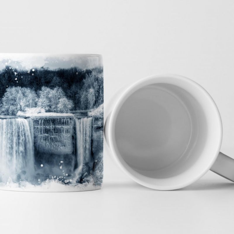 Tasse Geschenk Landschaftsfotografie – Niagara Wasserfall im Winter