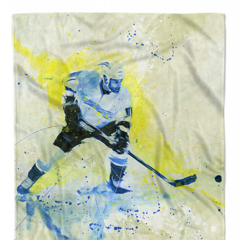 SplashArt Sport Handtuch Strandhandtuch Saunatuch Kuscheldecke Kunstvoll Eishockey III Sp