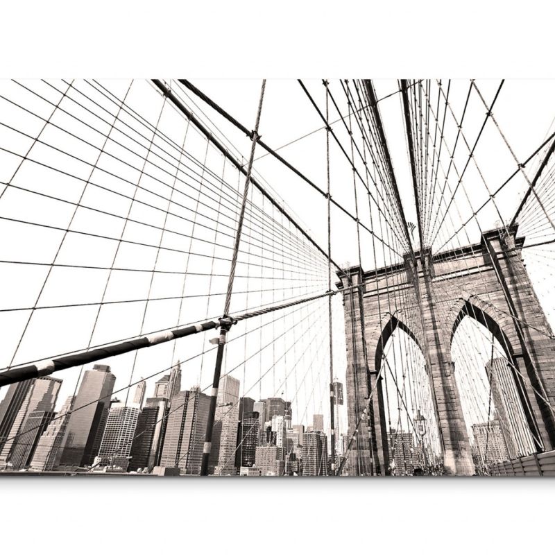 120x80cm Wandbild New York Brooklyn Bridge