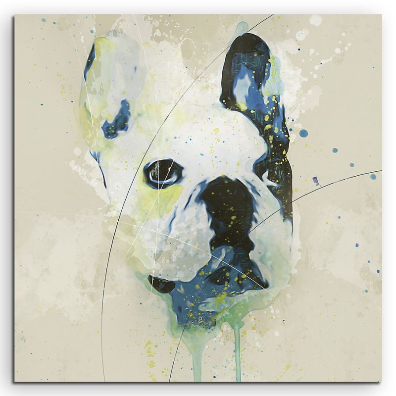 French Bulldog Aqua 60x60cm Aqua Art Wandbild