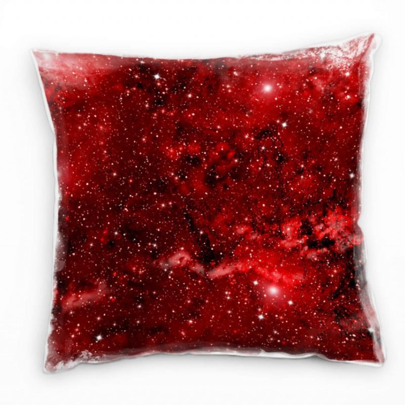 Abstrakt, Natur, Universum, Sterne, rot Deko Kissen 40x40cm für Couch Sofa Lounge Zierkissen