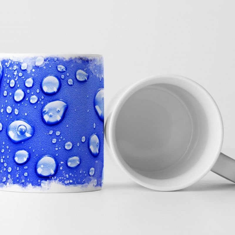 Tasse Geschenk Künstlerische Fotografie – Wassertropfen auf Ultramarin