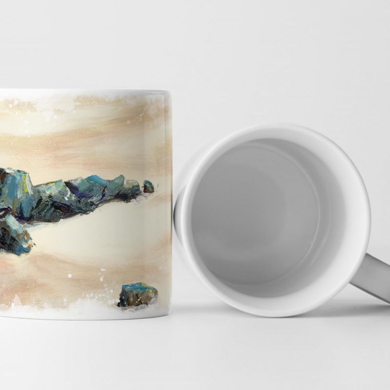 Tasse Geschenk Bild eines Strands in Autbea Wester Ross Schottisches Hochland