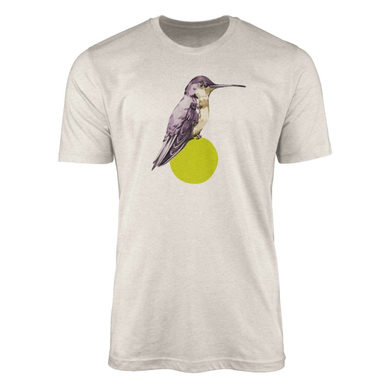 Herren Shirt Organic T-Shirt  Aquarell Motiv Kolibri Bio-Baumwolle Ökomode Nachhaltig Farbe