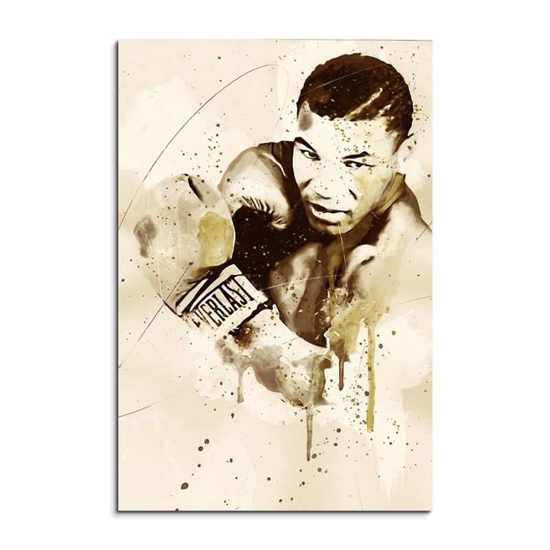 Mike Tyson Splash 90x60cm Kunstbild als Aquarell auf Leinwand