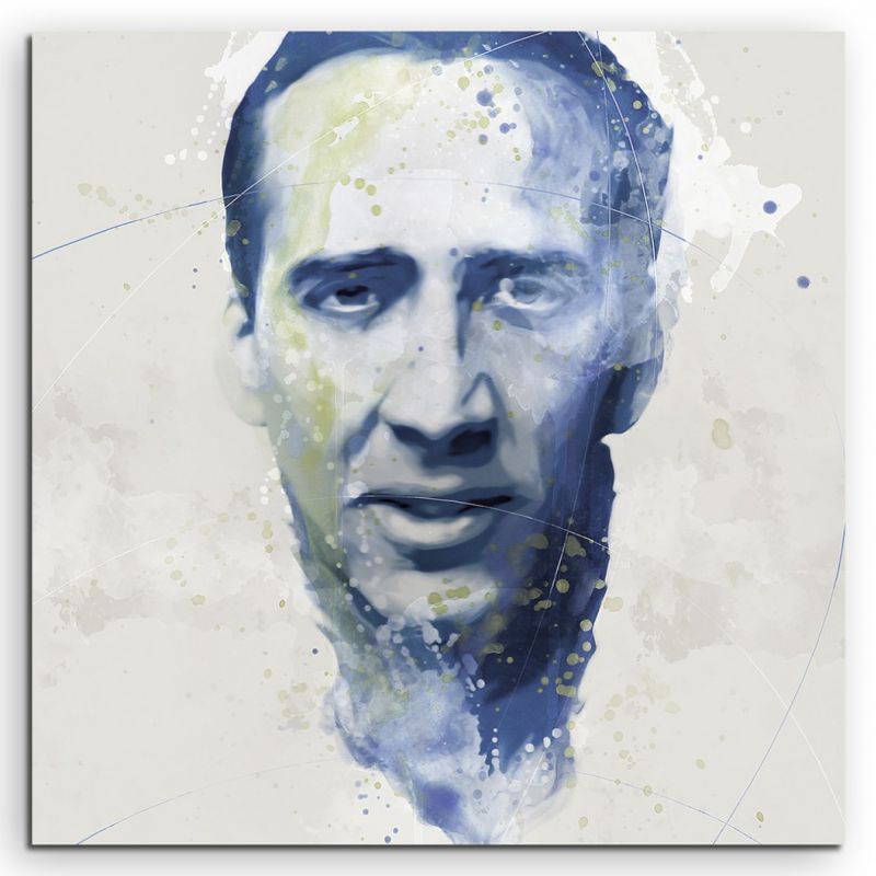 Nicolas Cage Aqua 60x60cm Wandbild Aquarell Art