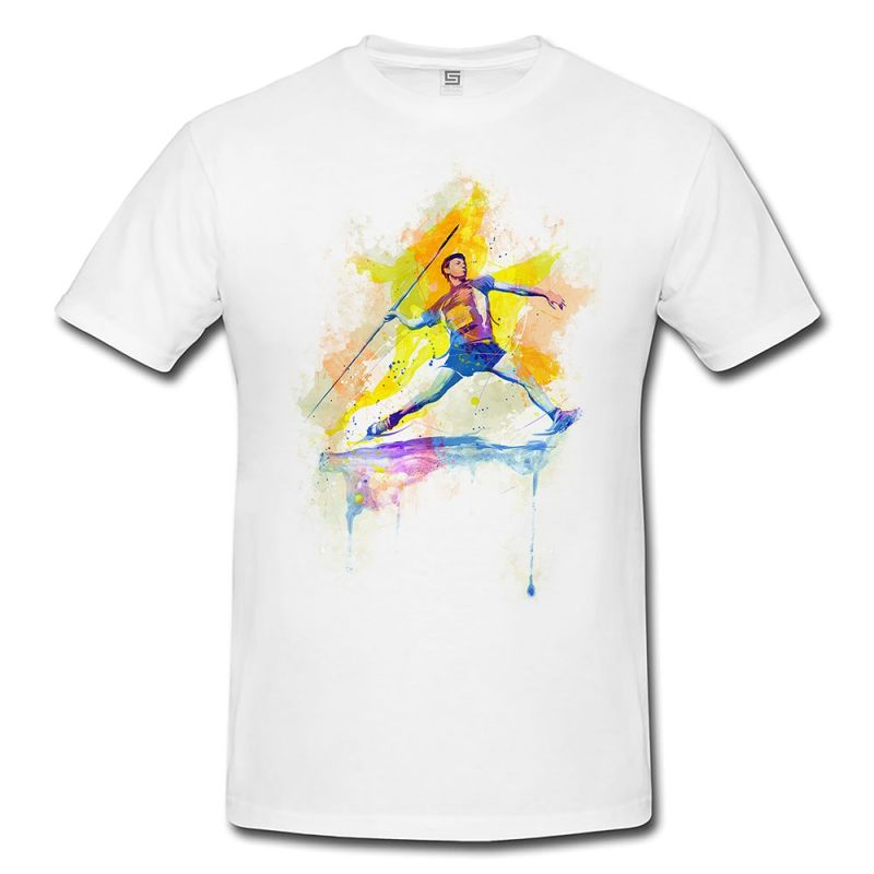 Speerweitwurf I  Herren und Damen T-Shirt Sport Motiv aus Paul Sinus Aquarell