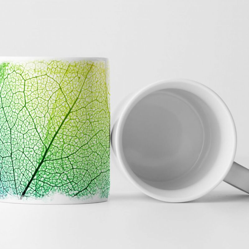 Tasse Geschenk Naturfotografie – Blätter mit Netzstruktur