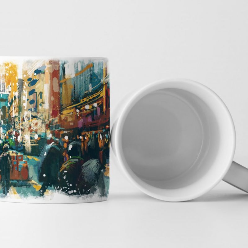 Tasse Geschenk Illustration – Menschen in der Stadt