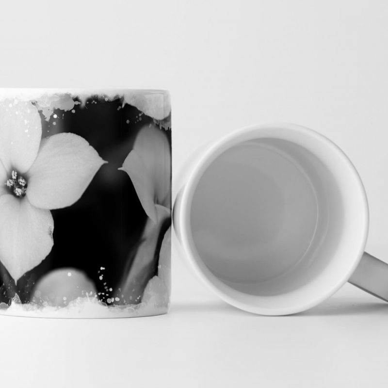 Tasse Geschenk Schwarz-Weiss Fotografie Blüten