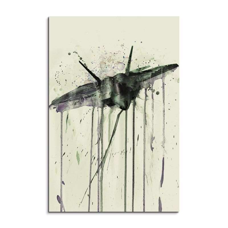 F 22 Raptor 90x60cm  Aquarell Art Leinwandbild